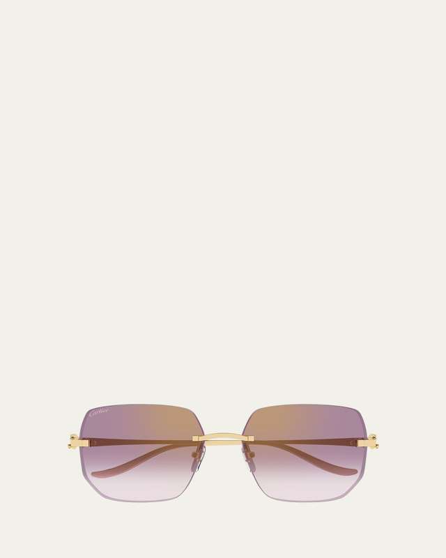 Rimless Metal Butterfly Sunglasses